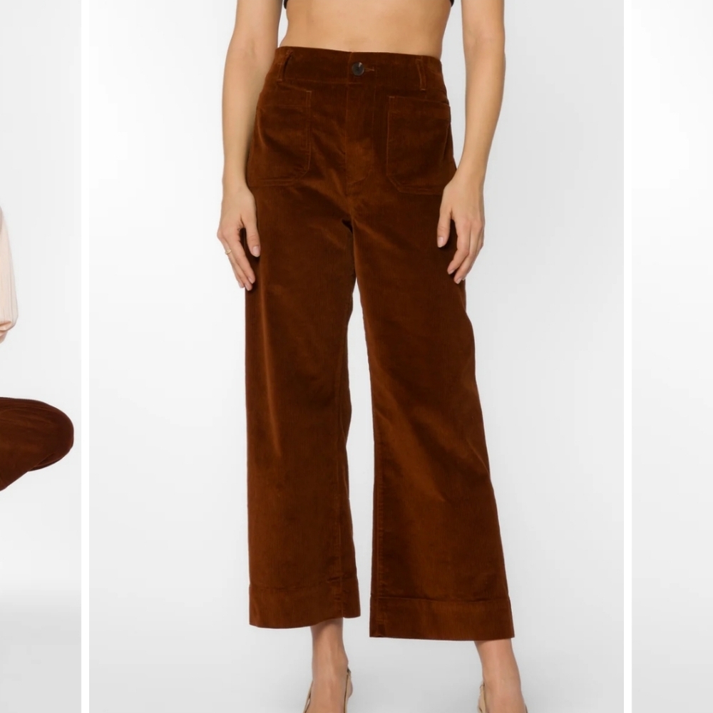 Velvet Heart Wide-Leg Corduroy Pants in Brown